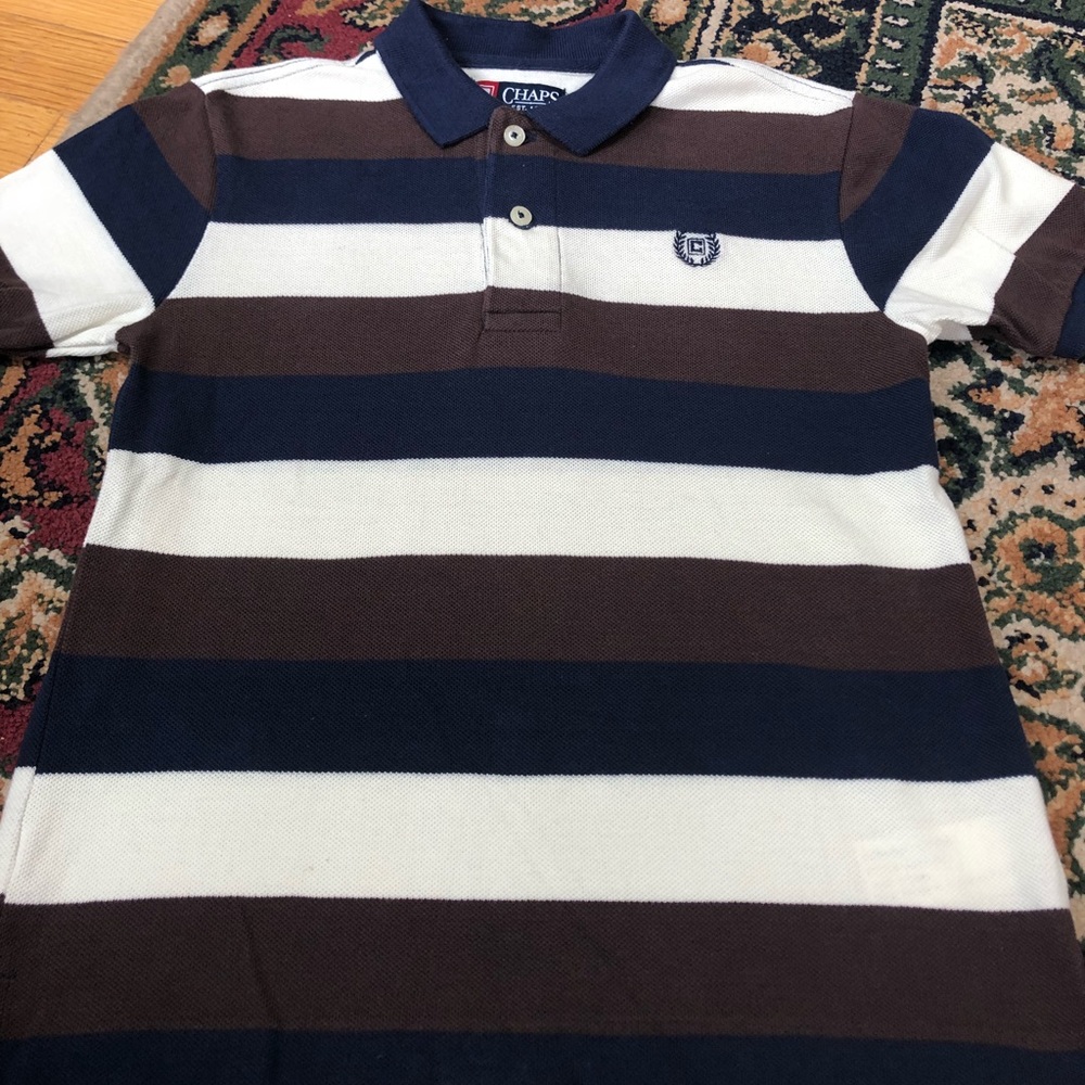 Chaps Brown and Blue stripe polo